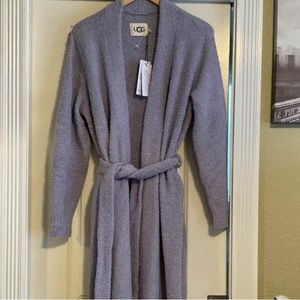 NEW UGG plush robe. Heather blue size L